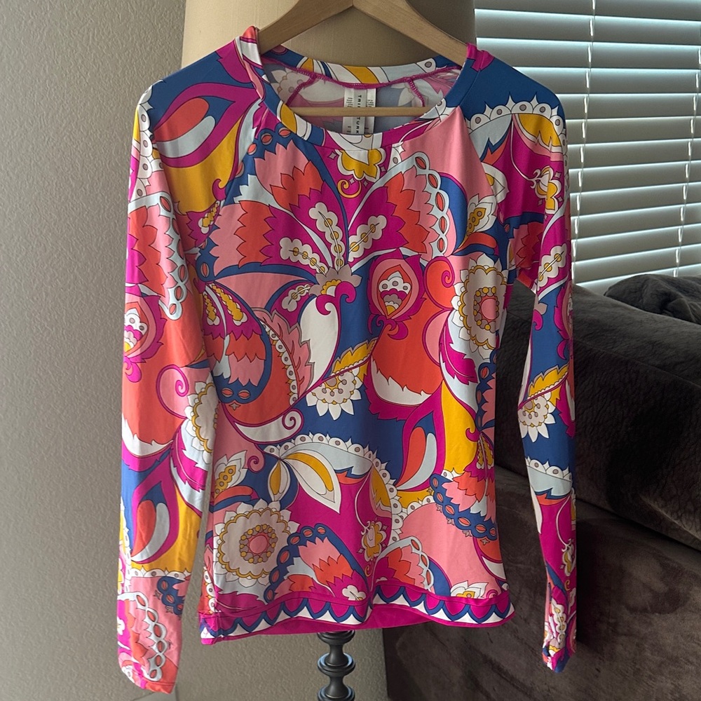 Trina Turk Vibrant Multicolor Floral Blouse